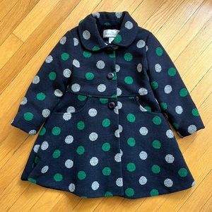 NWT American widgeon navy polka dot coat